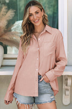 Load image into Gallery viewer, Striped Button Up Long Sleeve Shirt