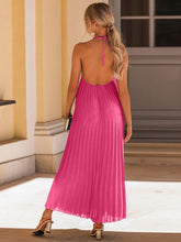 Load image into Gallery viewer, Livy Backless Pleated Halter Neck Dress