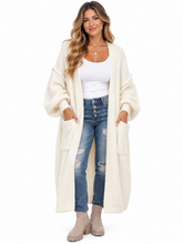 Load image into Gallery viewer, Rhonda Letter Dropped Shoulder Long Sleeve Cardigan