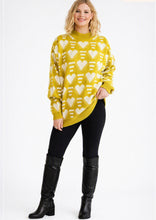Load image into Gallery viewer, Heart Contrast Long Sleeve Dropped Shoulder Sweater