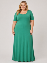 Load image into Gallery viewer, Reba Solid Color Short Sleeve Maxi Dress Plus Size