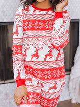 Load image into Gallery viewer, Christmas Element Round Neck Top and Pants Set