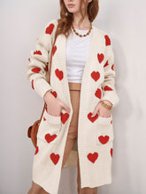 Load image into Gallery viewer, Heart Open Front Long Sleeve Cardigan