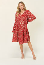Load image into Gallery viewer, Carlie Printed Ruffle Hem Long Sleeve Dress