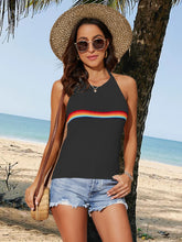 Load image into Gallery viewer, Tied Contrast Halter Neck Tank
