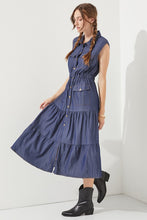 Load image into Gallery viewer, SLEEVELESS BUTTON-DOWN DENIM DRESS