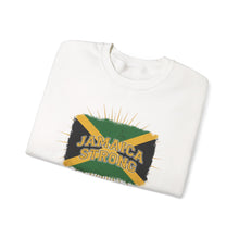Load image into Gallery viewer, Jamaica Strong Crewneck Sweatshirt – Jamaican Flag Graphic