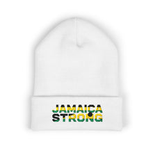 Load image into Gallery viewer, Jamaica Strong Embroidered Cuffed Beanie — Reggae Flag Knit Hat