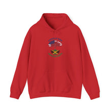 Load image into Gallery viewer, American Born Jamaican Roots Hoodie — Patriotic USA/Jamaica Flag Graphic