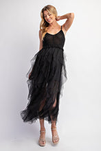 Load image into Gallery viewer, LACEY TULLE MIDI CROCHET DRESS