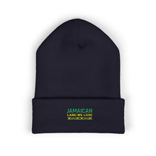 Load image into Gallery viewer, Jamaican Embroidered Cuffed Beanie — Reggae-Inspired Knit Hat