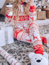Load image into Gallery viewer, Christmas Element Round Neck Top and Pants Set