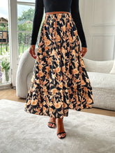 Load image into Gallery viewer, Floral Elastic Waist Midi Skirt