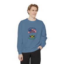 Load image into Gallery viewer, American Born Jamaican Roots Sweatshirt — Patriotic Jamaica Flag Crewneck