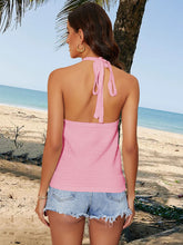 Load image into Gallery viewer, Tied Contrast Halter Neck Tank