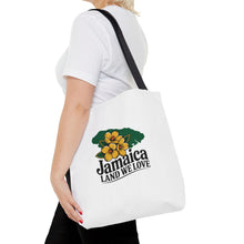 Load image into Gallery viewer, Jamaica Land We Love Tote Bag — Floral Island Map Beach Market Tote