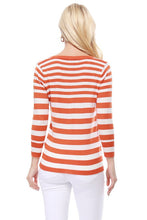 Load image into Gallery viewer, V Neck Striped Spandex Sweater Cardigan