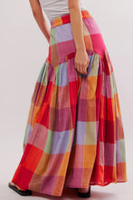 Load image into Gallery viewer, Color Block Elastic Waist Maxi Skirt