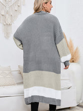 Load image into Gallery viewer, Color Block Long Sleeve Pocketed Cardigan