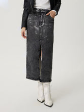 Load image into Gallery viewer, Slit Midi Denim Skirt with Pockets