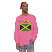 Load image into Gallery viewer, WAH GWAAN Jamaican Flag Long Sleeve Tee