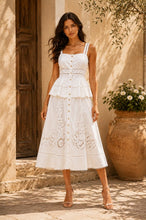 Load image into Gallery viewer, Valentina Mediterranean Charm Embroidered Midi Dress