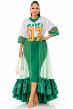 Load image into Gallery viewer, Jasmine Plus Size Jersey Top Ruffle Hem Panel Dress