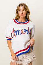 Load image into Gallery viewer, America Letter Short Sleeve Sweater