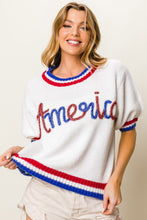 Load image into Gallery viewer, America Letter Short Sleeve Sweater