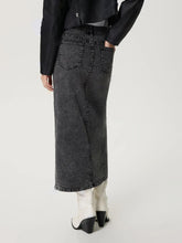 Load image into Gallery viewer, Slit Midi Denim Skirt with Pockets