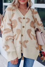 Load image into Gallery viewer, Leopard V Neck Button Down Cardigan