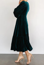 Load image into Gallery viewer, Vivian Long Sleeve Midi Velvet Dress