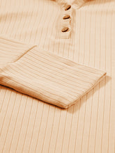 Load image into Gallery viewer, Half Button Collared Neck Long Sleeve Bodysuit