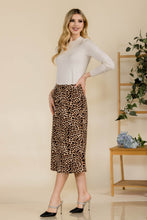 Load image into Gallery viewer, Celeste Leopard A-Line Midi Skirt