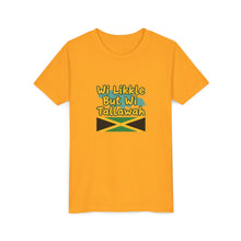 Load image into Gallery viewer, Youth Tee - "Wi Likkle But Wi Tallawah" Jamaican Flag Kids Shirt