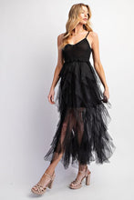 Load image into Gallery viewer, LACEY TULLE MIDI CROCHET DRESS