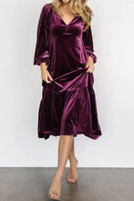 Load image into Gallery viewer, Vivian Long Sleeve Midi Velvet Dress