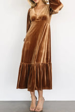 Load image into Gallery viewer, Vivian Long Sleeve Midi Velvet Dress