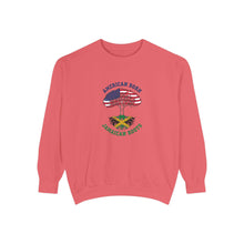 Load image into Gallery viewer, American Born Jamaican Roots Sweatshirt — Patriotic Jamaica Flag Crewneck