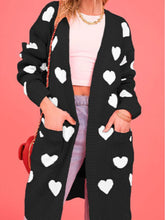 Load image into Gallery viewer, Heart Open Front Long Sleeve Cardigan