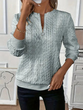 Load image into Gallery viewer, Texture Half Zip Long Sleeve Sweatshirt