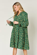Load image into Gallery viewer, Carlie Printed Ruffle Hem Long Sleeve Dress