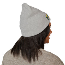 Load image into Gallery viewer, Jamaica Strong Embroidered Cuffed Beanie — Reggae Flag Knit Hat