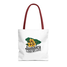 Load image into Gallery viewer, Jamaica Land We Love Tote Bag — Floral Island Map Beach Market Tote