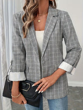 Load image into Gallery viewer, Boss Lady Plaid Blazer