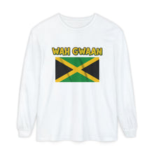 Load image into Gallery viewer, WAH GWAAN Jamaican Flag Long Sleeve Tee