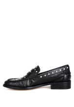 Load image into Gallery viewer, Oglavia Studs Embellished Leather Loafers