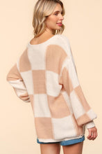 Load image into Gallery viewer, Melanie Checkered Drop Shoulder Sweater