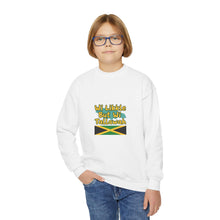 Load image into Gallery viewer, Youth Crewneck Sweatshirt - "Wi Likkle But Wi Tallawah" Jamaican Flag Kids Sweatshirt