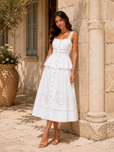 Load image into Gallery viewer, Valentina Mediterranean Charm Embroidered Midi Dress